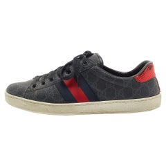 Gucci Schwarz GG Supreme Canvas Ace Low Top Turnschuhe Größe 42
