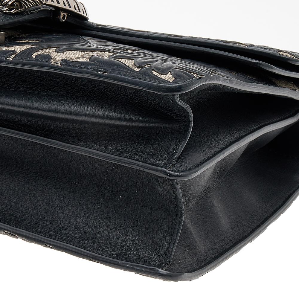 Gucci Black GG Supreme Canvas and Leather Medium Dionysus Arabesque Shoulder Bag 3