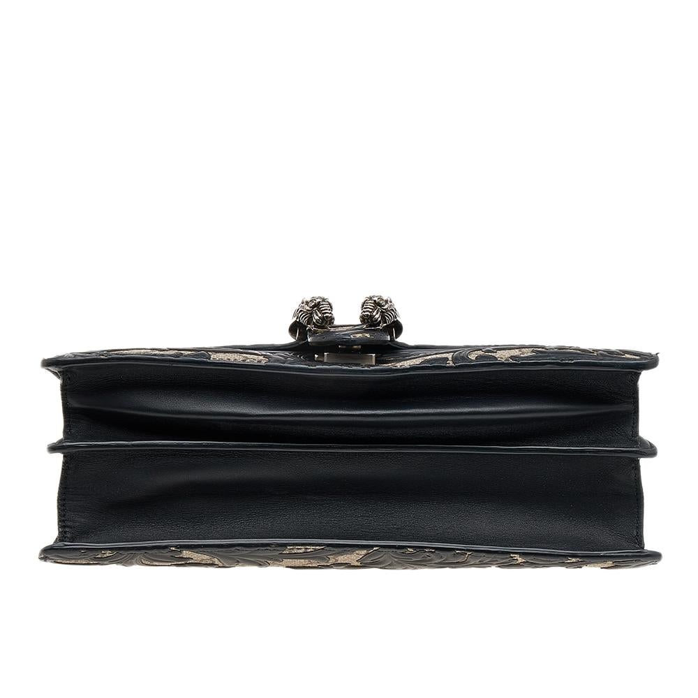 Women's Gucci Black GG Supreme Canvas and Leather Medium Dionysus Arabesque Shoulder Bag