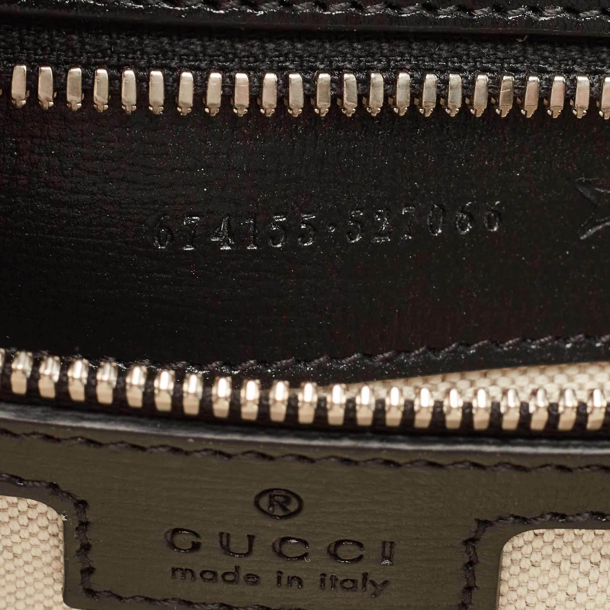 Gucci Black GG Supreme Canvas and Leather Medium Interlocking G Tote 8