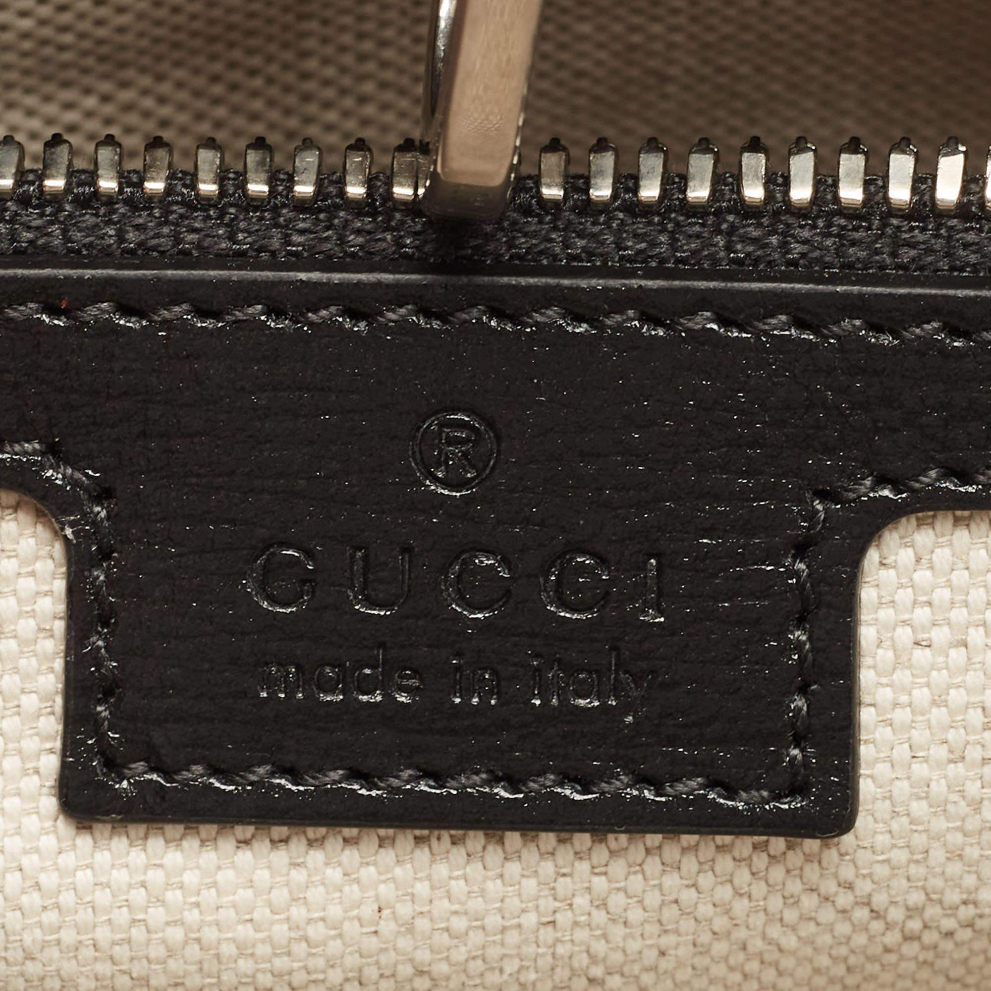 Gucci Black GG Supreme Canvas and Leather Medium Interlocking G Tote 5