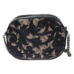 Gucci Black GG Supreme Canvas Arabesque Mini Chain Bag