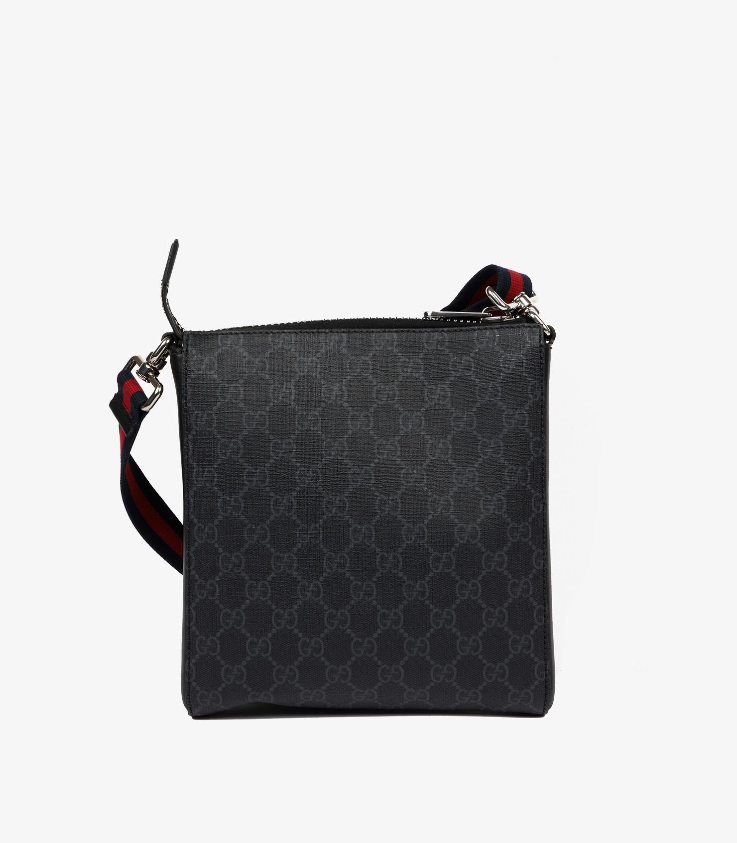 Gucci Black GG Supreme Canvas & Calfskin Leather Small Messenger 2
