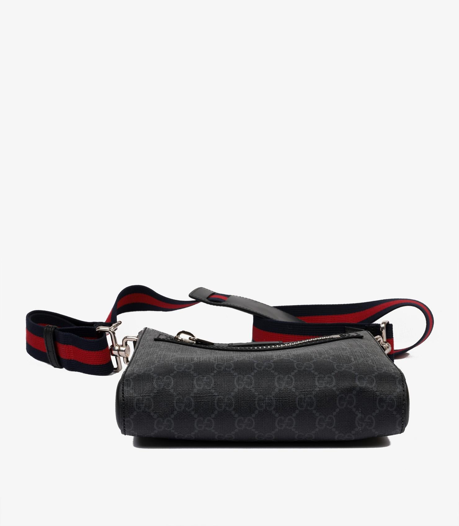 Gucci Black GG Supreme Canvas & Calfskin Leather Small Messenger 3