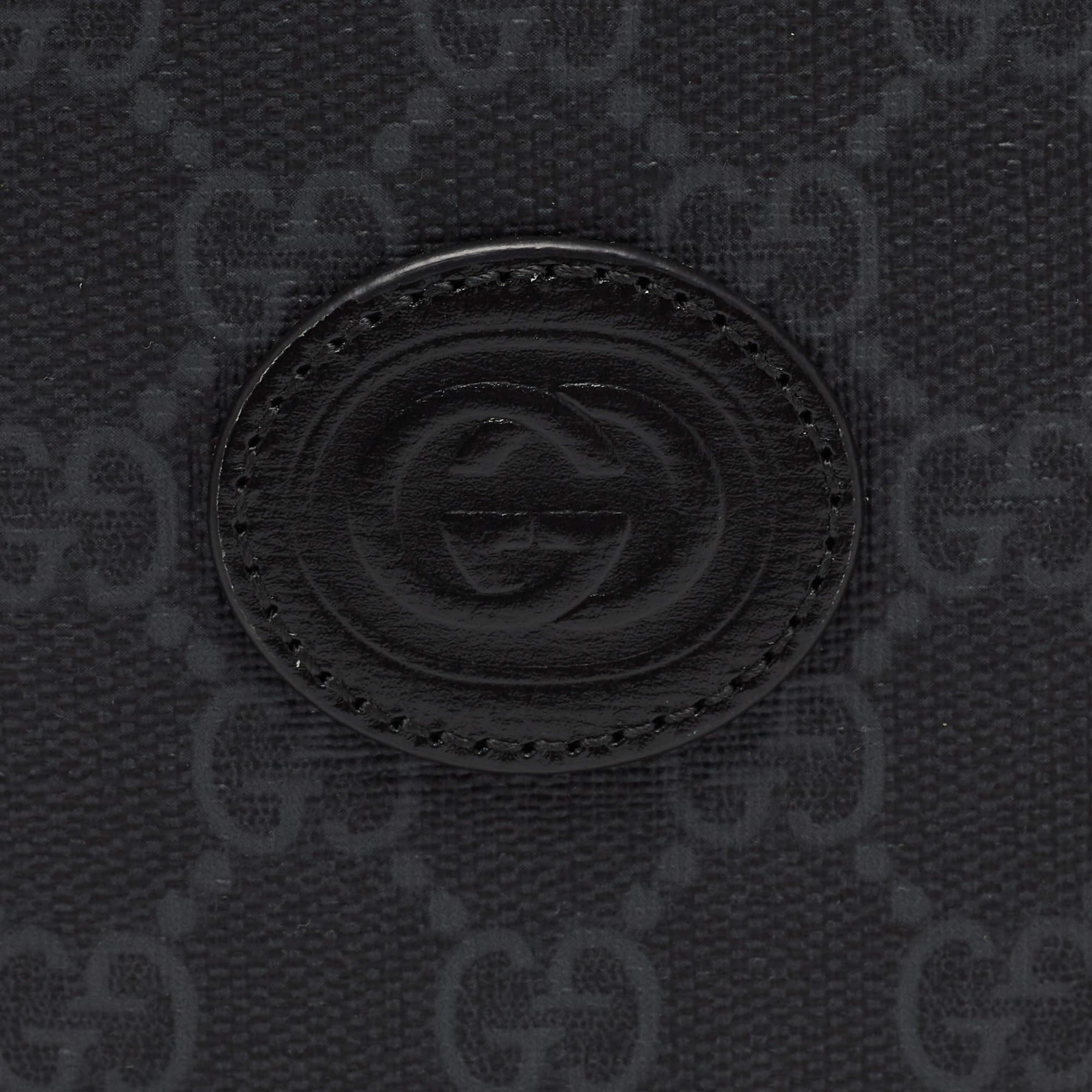 Men's Gucci Black GG Supreme Canvas Interlocking G Passport Holder
