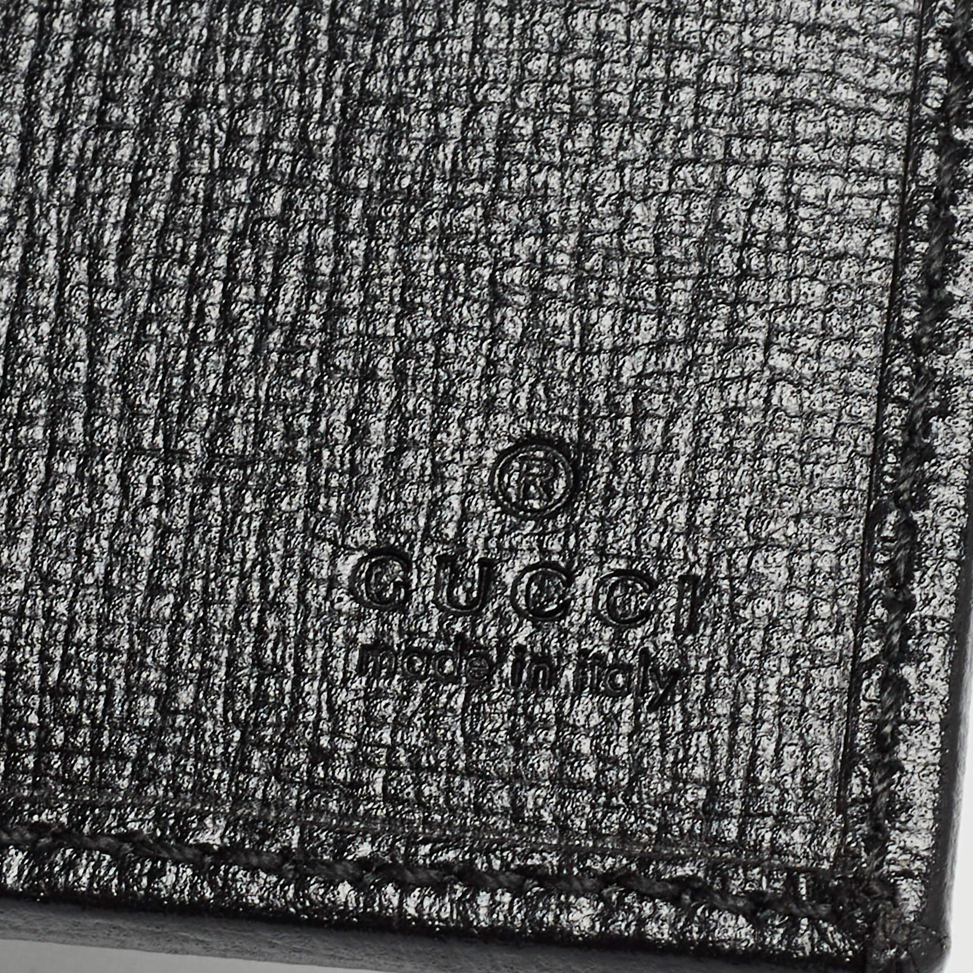 Gucci Black GG Supreme Canvas Interlocking G Passport Holder 2