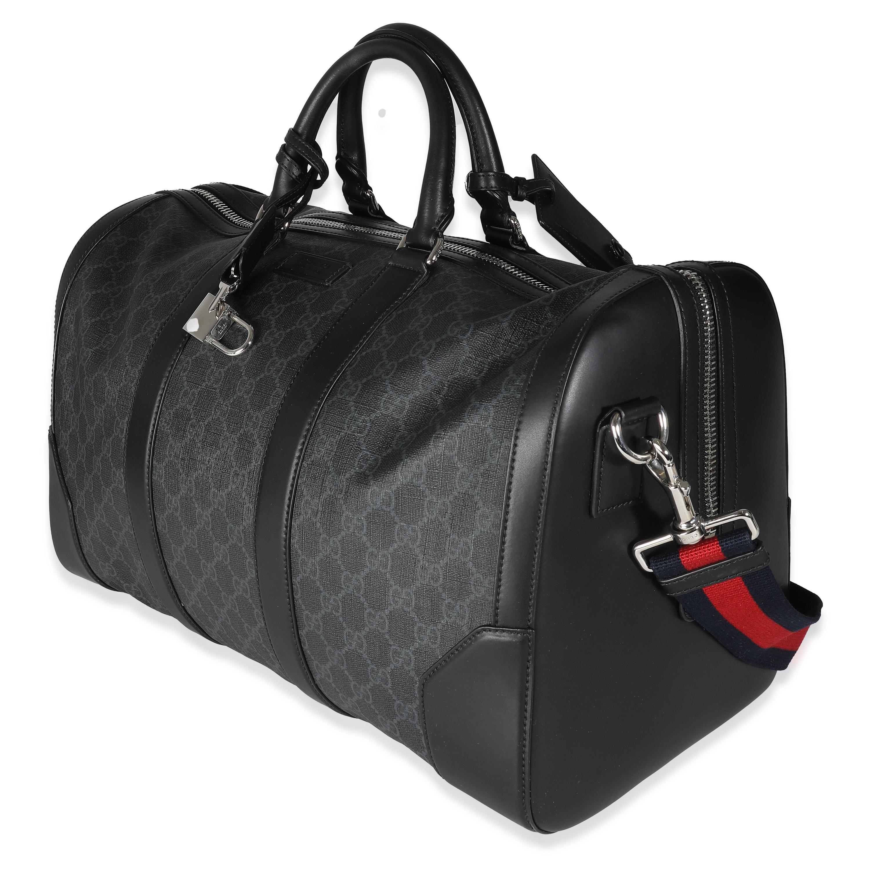Women's or Men's Gucci Black GG Supreme Canvas Medium Carry On Duffle