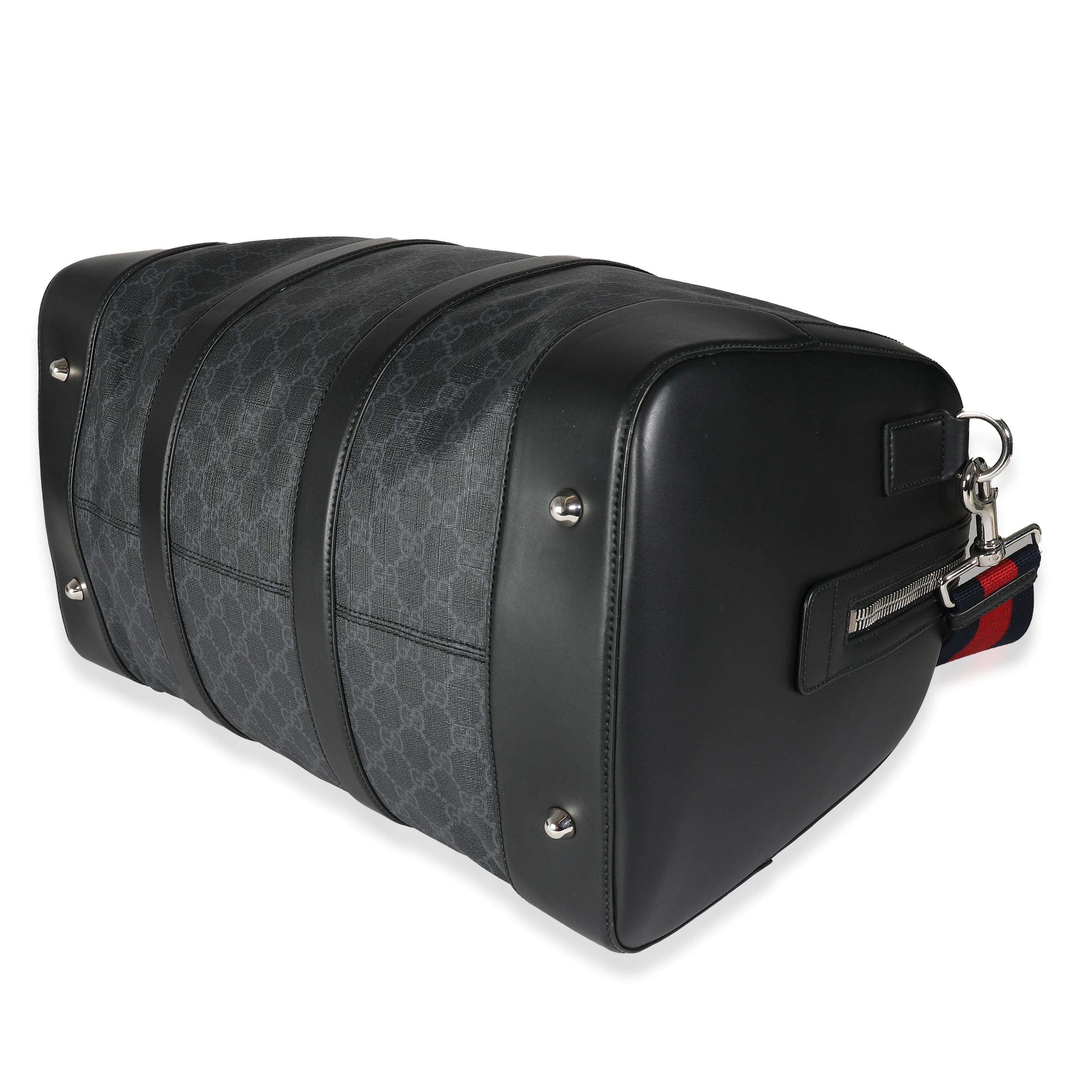 Gucci Black GG Supreme Canvas Medium Carry On Duffle 3