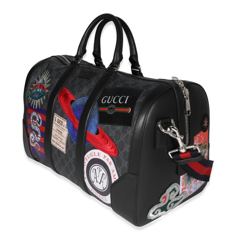 Gucci Black GG Supreme Canvas Night Courrier Carry-On-Duffle at 1stDibs |  black supreme duffle, hand regai