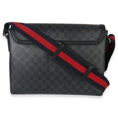 Gucci Black GG Supreme Canvas Night Courrier Flap Messenger Bag