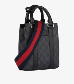 Gucci Black GG Supreme Coated Canvas & Calfskin Leather Mini Tote