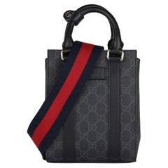 Gucci Black GG Supreme Coated Canvas & Calfskin Leather Mini Tote