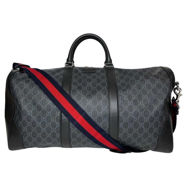 Gucci Black GG Supreme Duffle Bag at 1stDibs