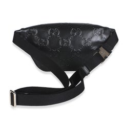 Gucci Black GG Tennis Embossed Calfskin Belt Bag