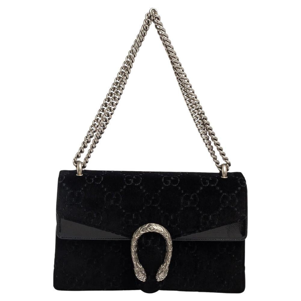 GUCCI Dionysus GG Velvet Small Shoulder Bag in Black - More Than You Can  Imagine