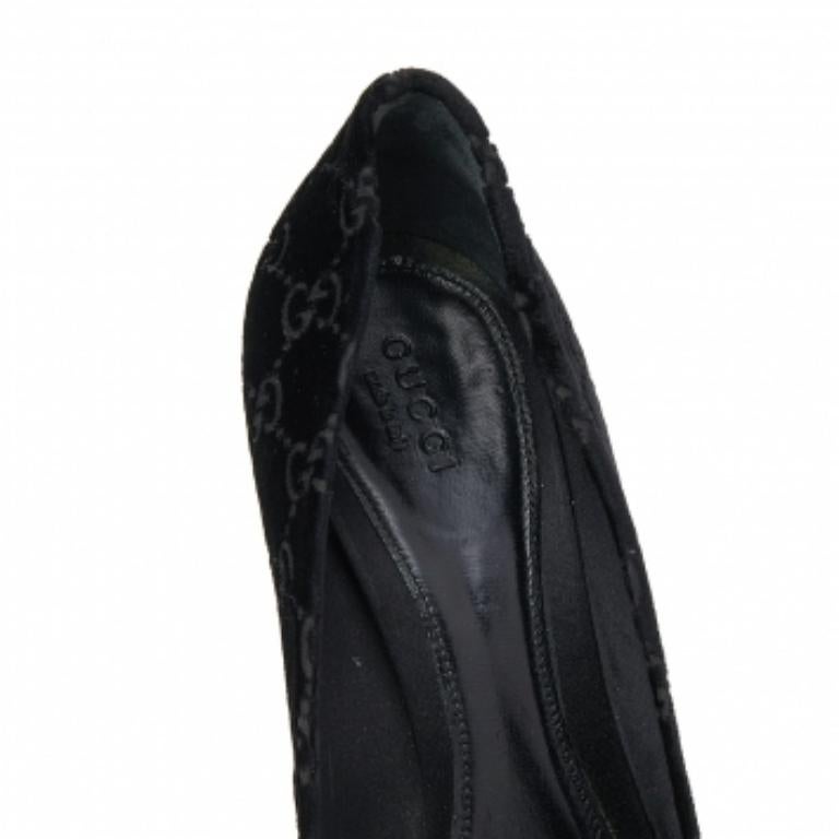 Gucci Pumps in velluto nero GG Bamboo Taglia 39 1