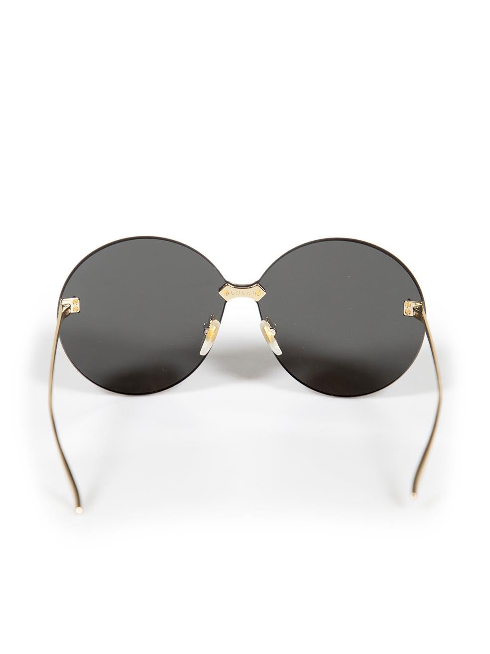 Gucci Schwarze GG0353S Runde rahmenlose Sonnenbrille im Zustand „Hervorragend“ im Angebot in London, GB
