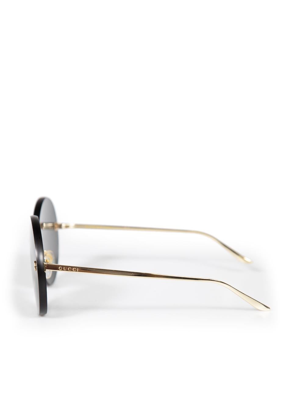 Gucci Schwarze GG0353S Runde rahmenlose Sonnenbrille Damen im Angebot