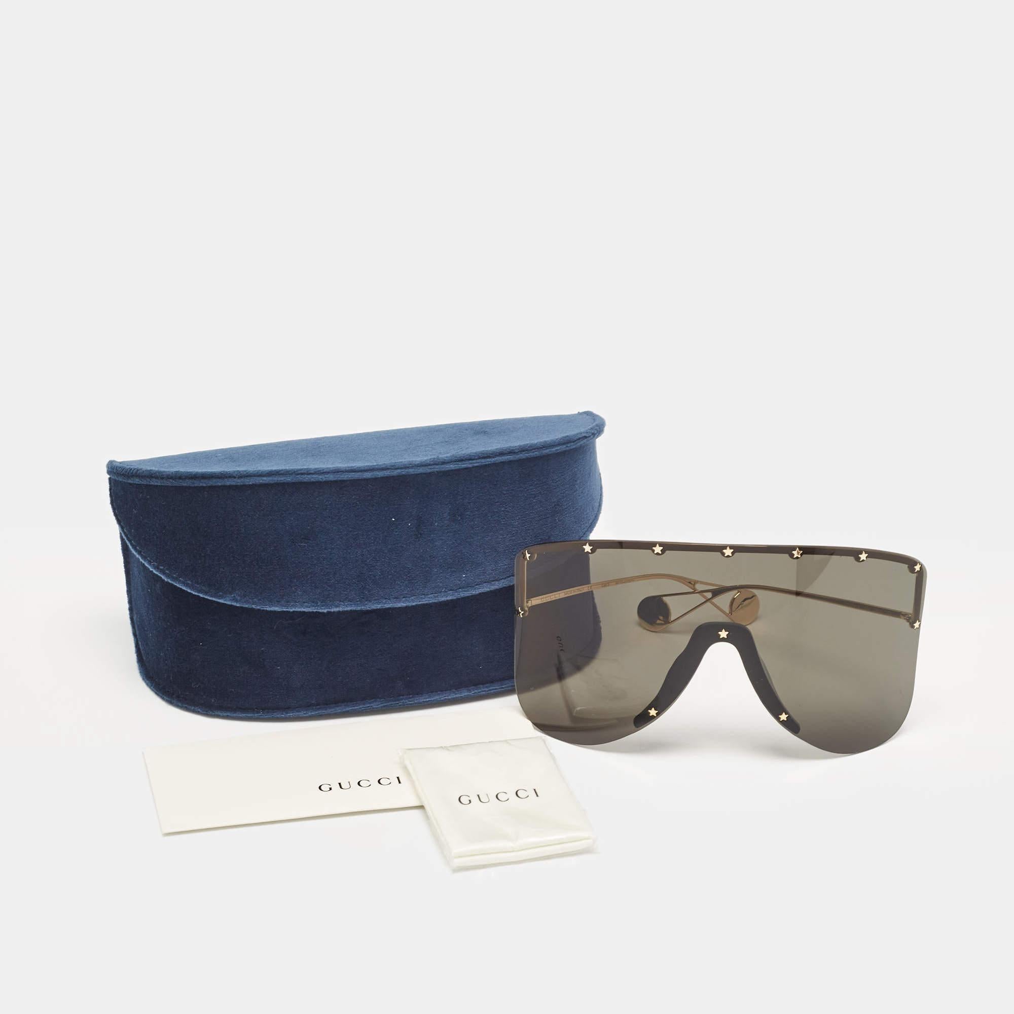 Women's Gucci Black GG0541S Star Mask Shield Sunglasses
