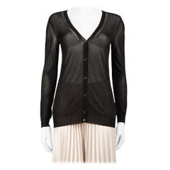 Used Gucci Black Glitter Accent Long Sleeve Cardigan Size XS