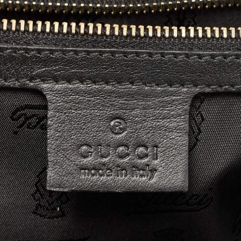 Women's Gucci Black Glossy Leather and Coated Fabric Large Dialux Queen Tote