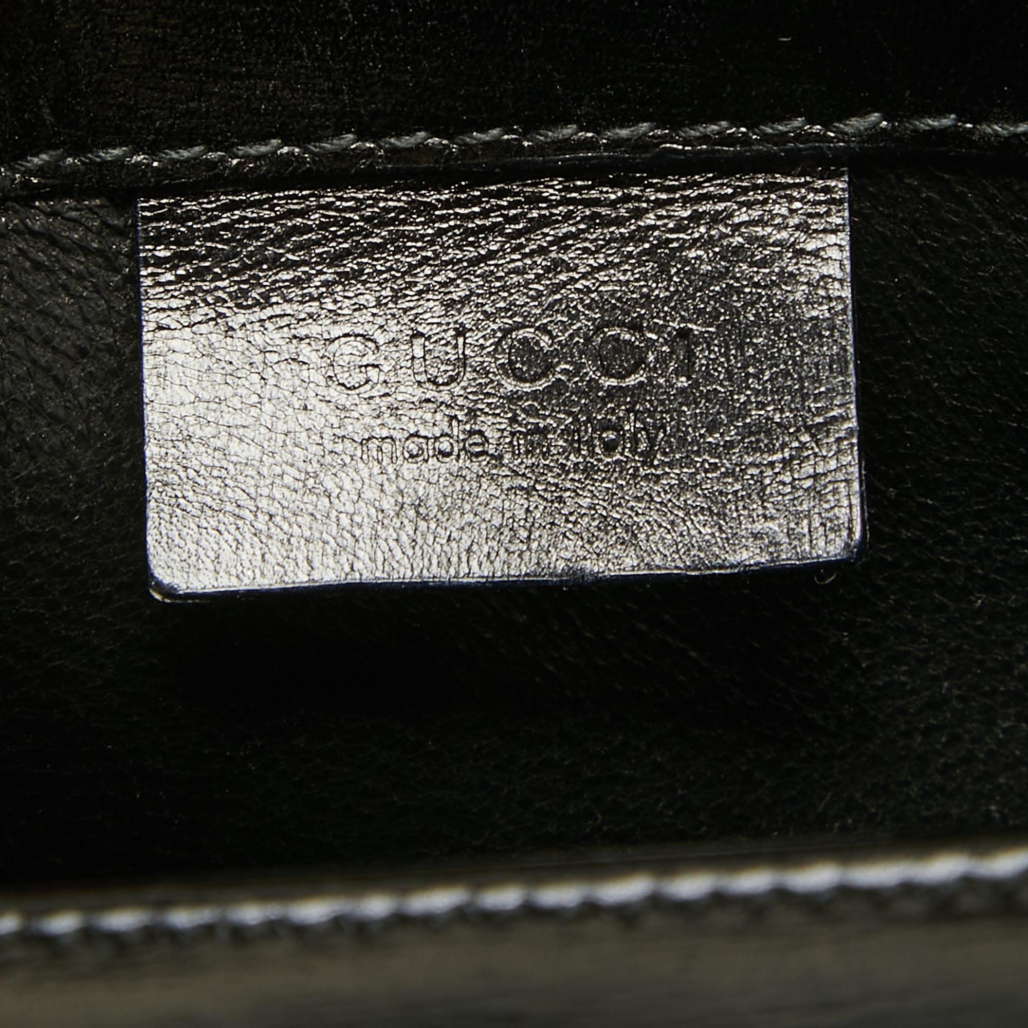 Gucci Black Glossy Leather G Logo Top Handle Bag 4