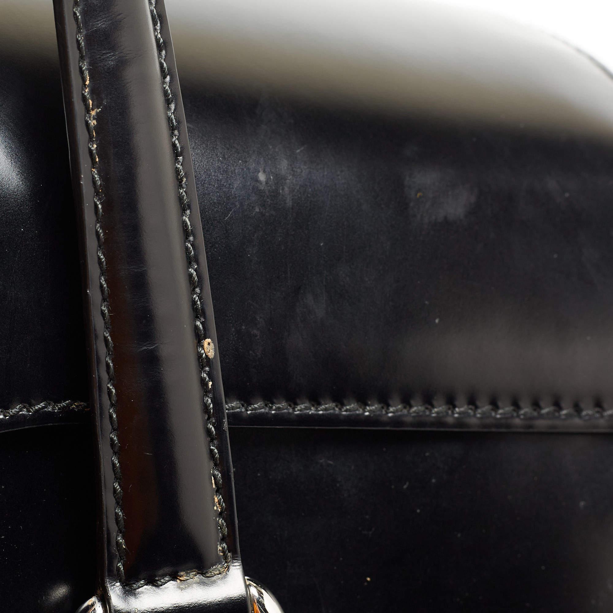 Gucci Black Glossy Leather Large Lady Lock Satchel 10
