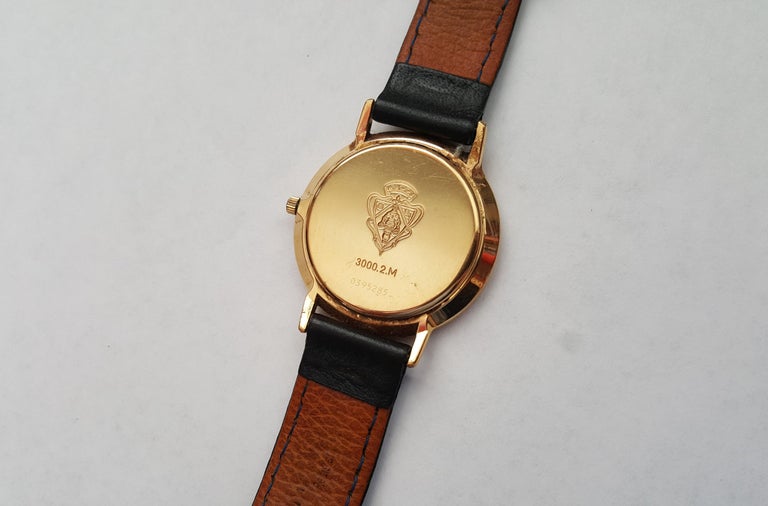 Gucci Black 18kt Yellow Gol Watch 3000.2M Model with Black Face Gold Plated  Dial at 1stDibs