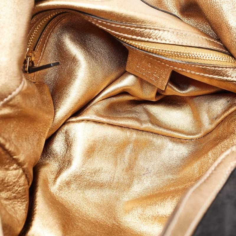 Gucci Black/Gold Hysteria Embossed Suede Large Indy Hobo 5