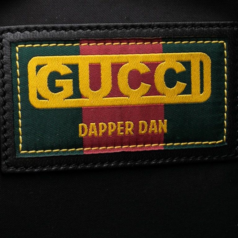 Gucci Black/Gold Interlocking GG Leather And Mesh Dapper Dan Backpack ...