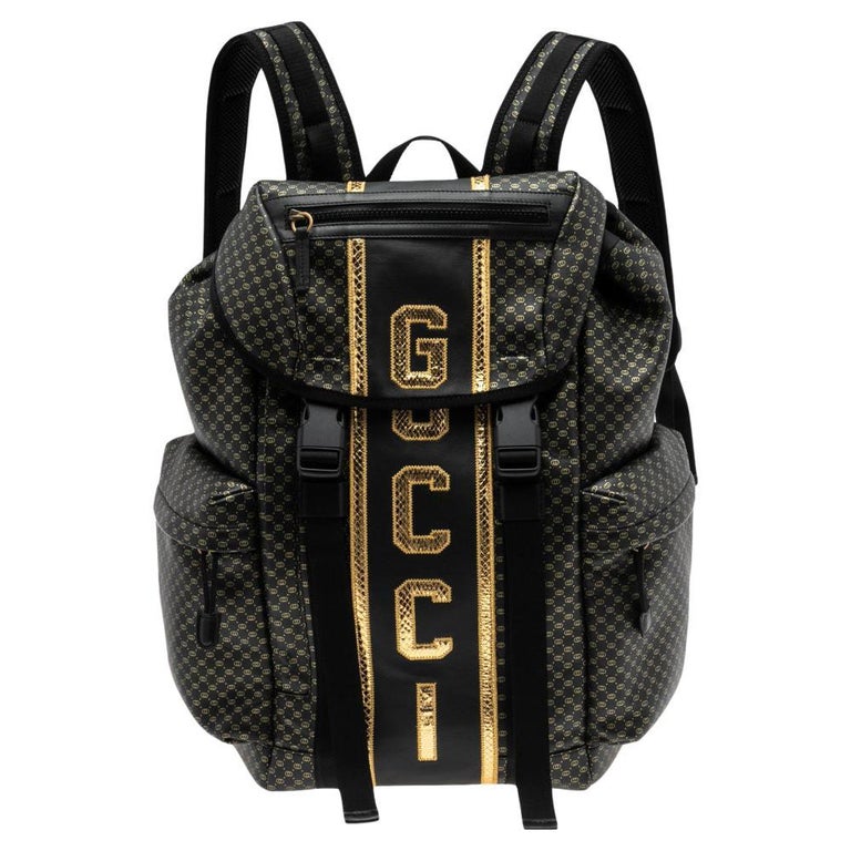 Gucci Black/Gold Interlocking GG Leather And Mesh Dapper Dan Backpack at  1stDibs