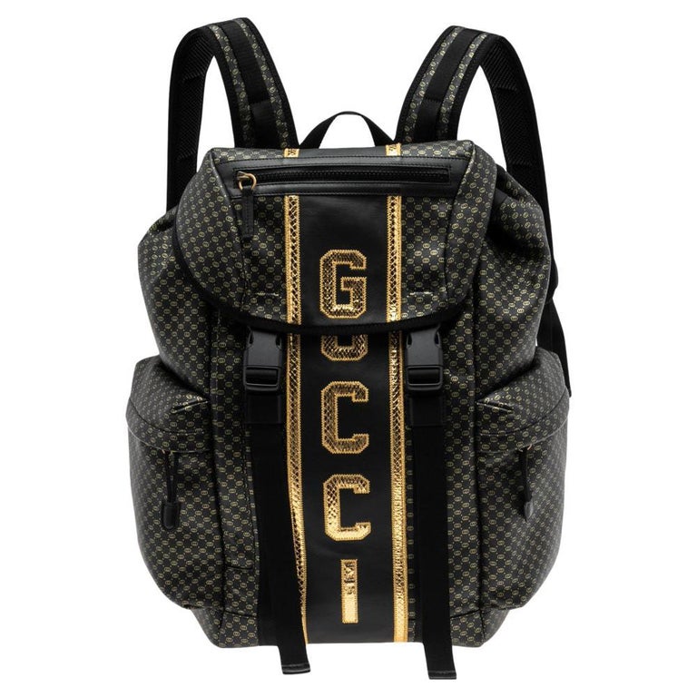 Gucci Black/Gold Interlocking GG Leather And Mesh Dapper Dan  display picture 1