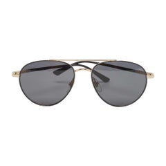 Gucci Black/Gold Web Aviator Sunglasses