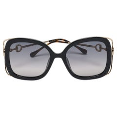 Occhiali da sole rettangolari Gucci Black Gradient GG1021S Horsebit Occhiali da sole rettangolari Gucci Black Gradient GG1021S Horsebit