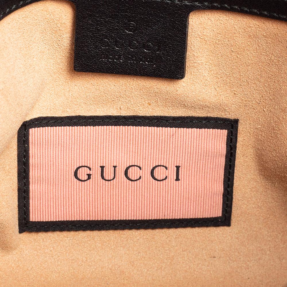 Gucci Black Graffiti Leather GG Marmont Gucci Ghost Shoulder Bag In Good Condition In Dubai, Al Qouz 2