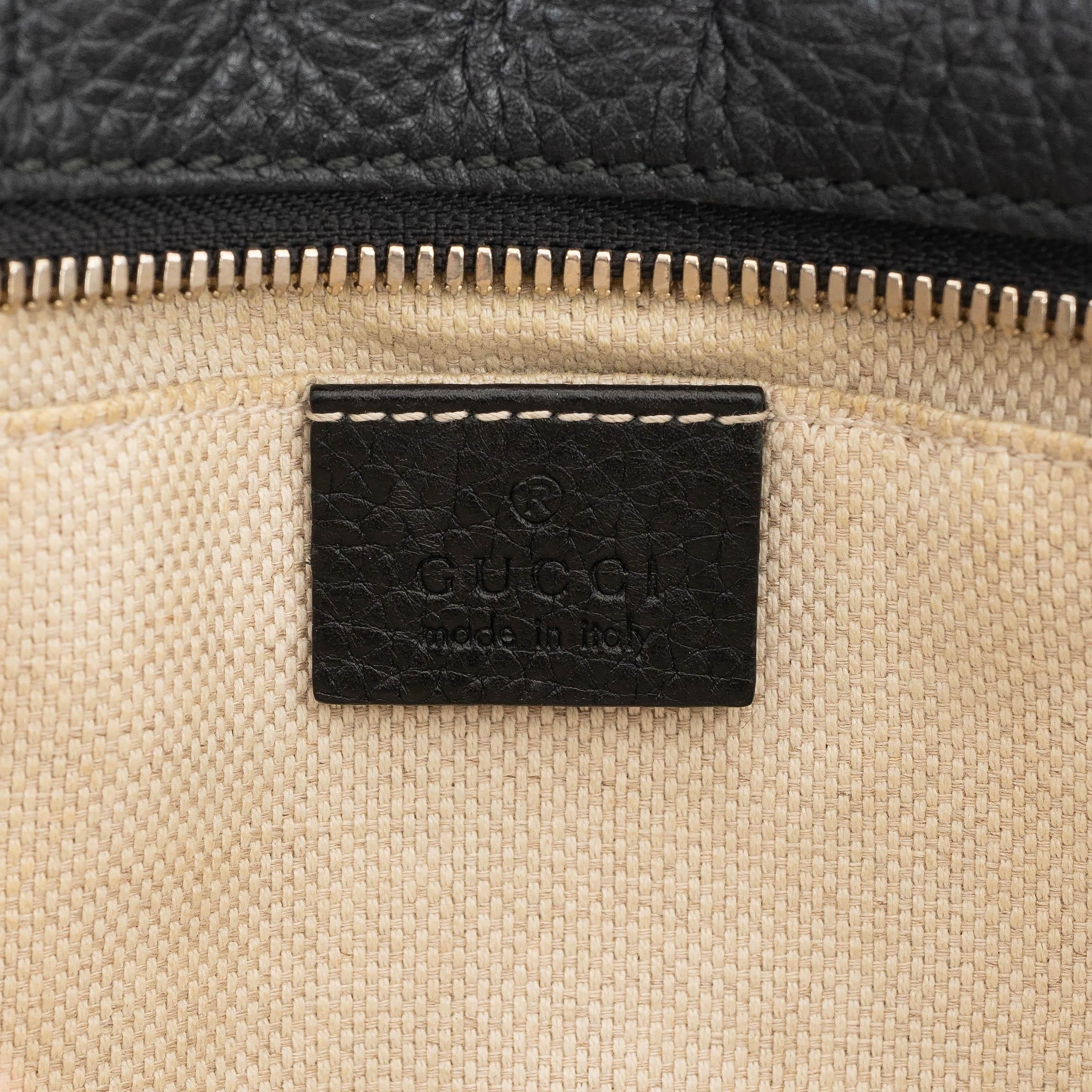 GUCCI - Sac à bandoulière SOHO DISCO en cuir grainé noir en vente 1