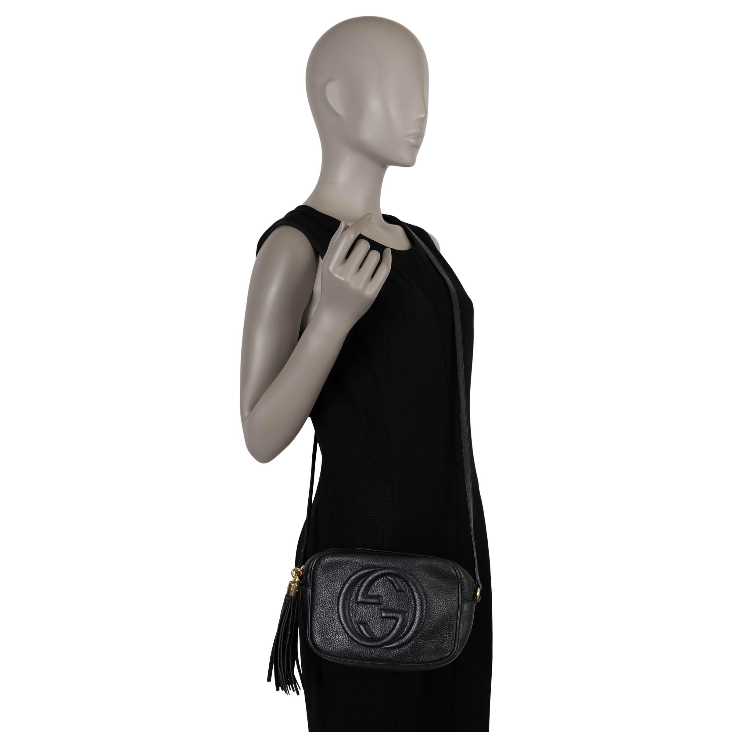 GUCCI - Sac à bandoulière SOHO DISCO en cuir grainé noir en vente 3