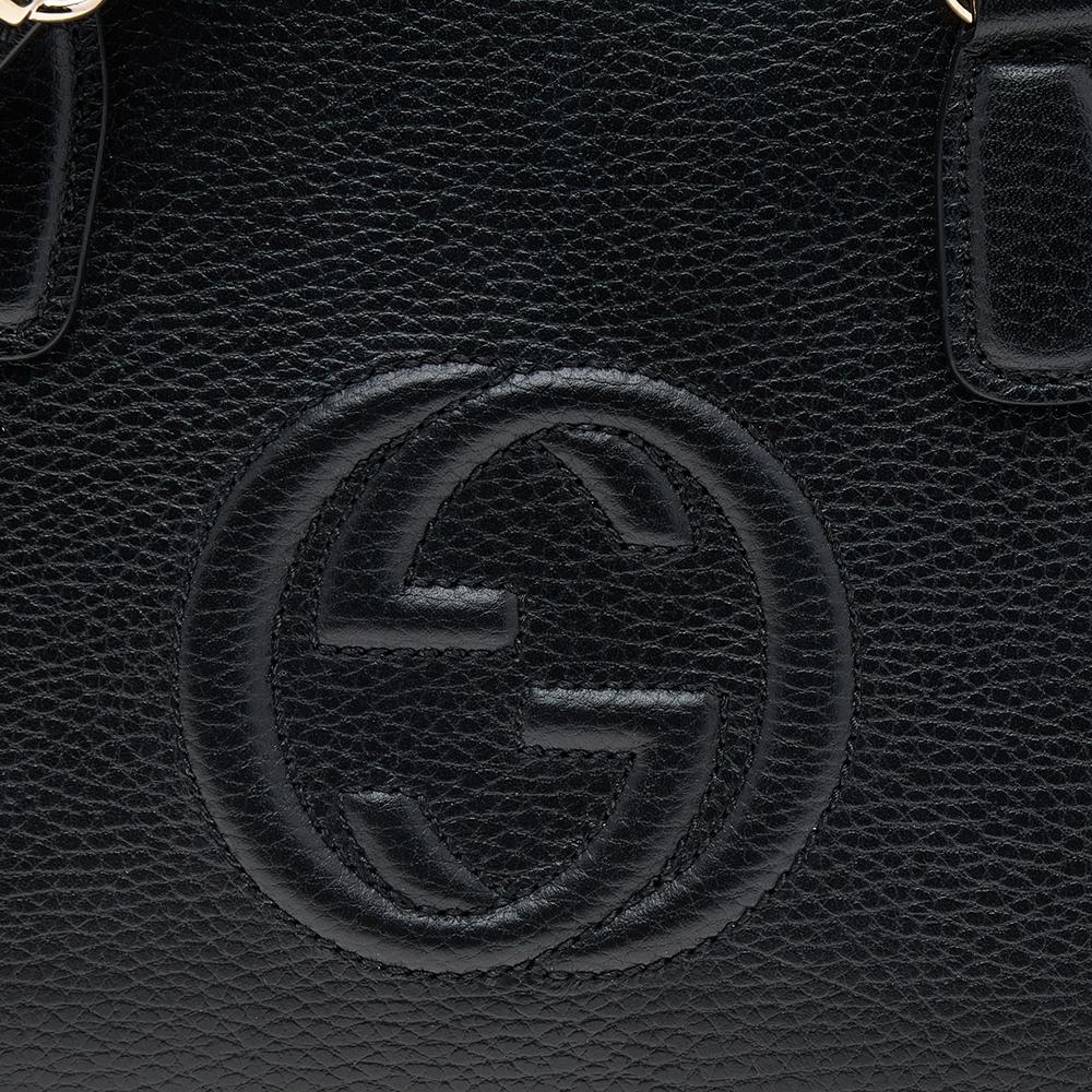Gucci Black Grained Leather Soho Satchel 7