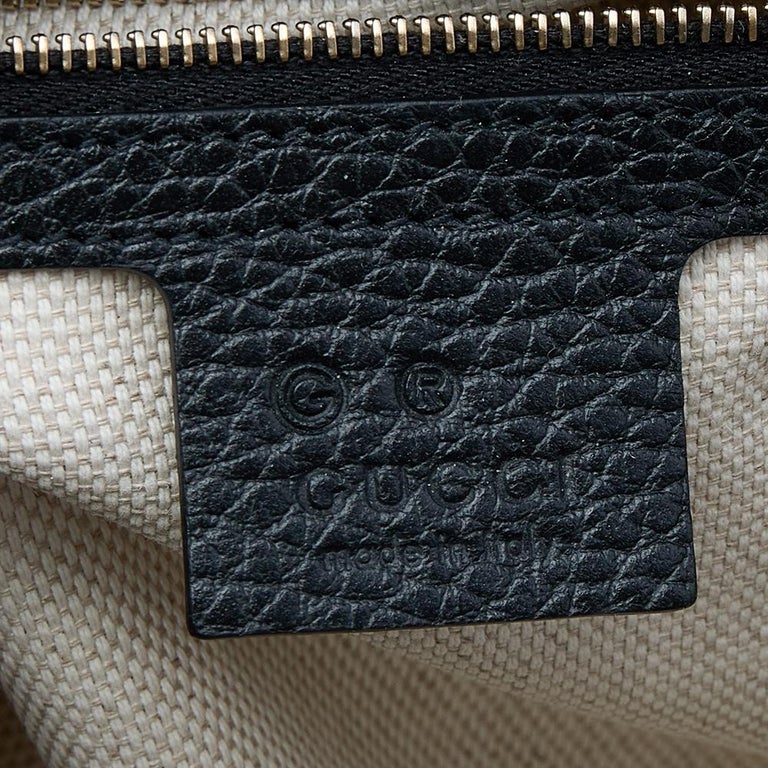 Gucci Black Grained Leather Soho Satchel at 1stDibs