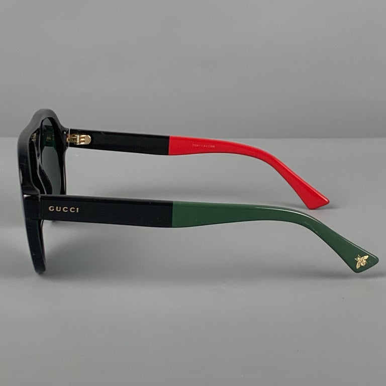 Gucci sunglasses red and green sale sides