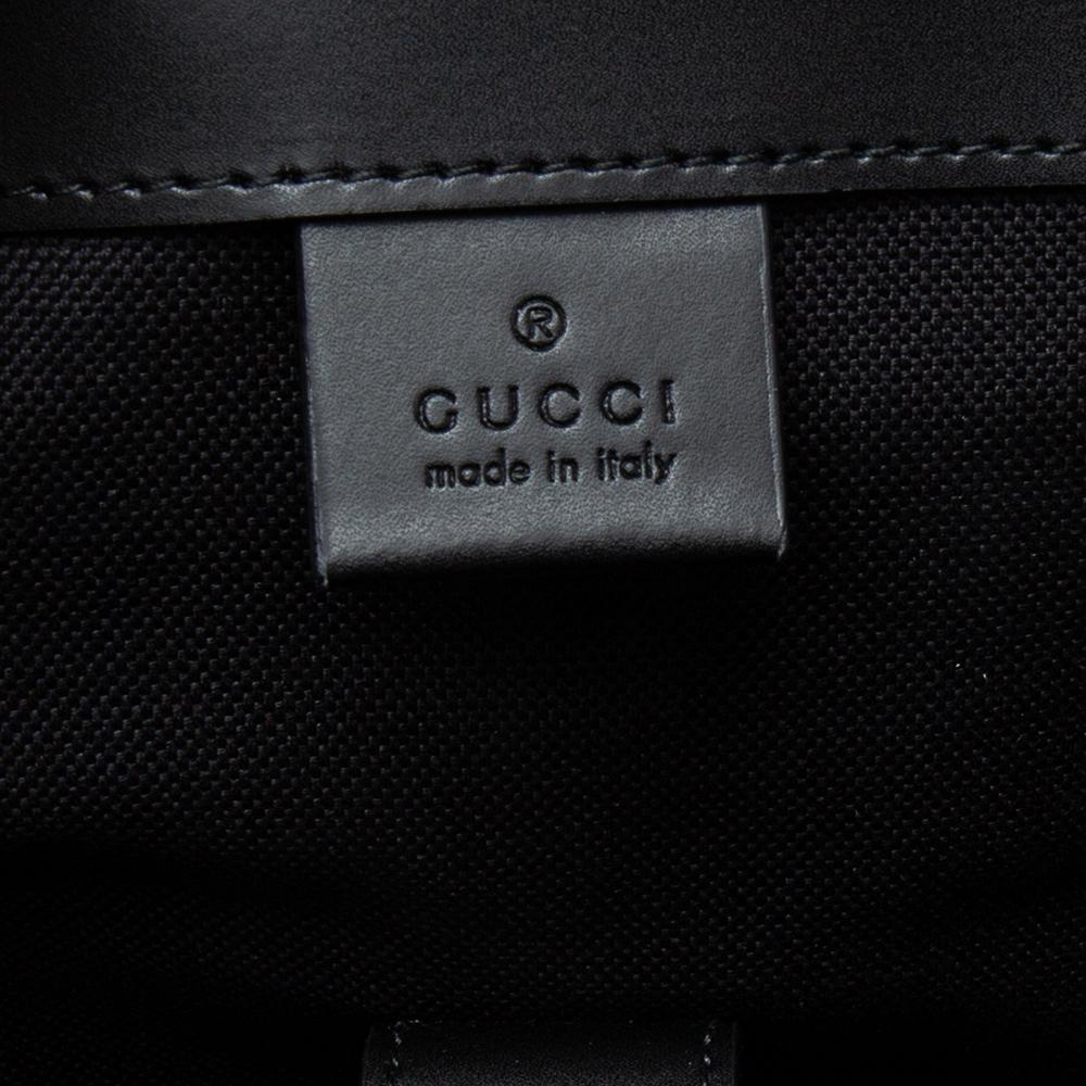 Women's Gucci Black/Grey GG Supreme And Leather Tiger Backpack