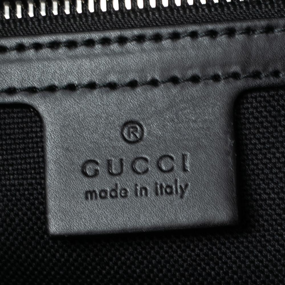 Gucci Black/Grey GG Supreme Canvas and Leather Briefcase 2