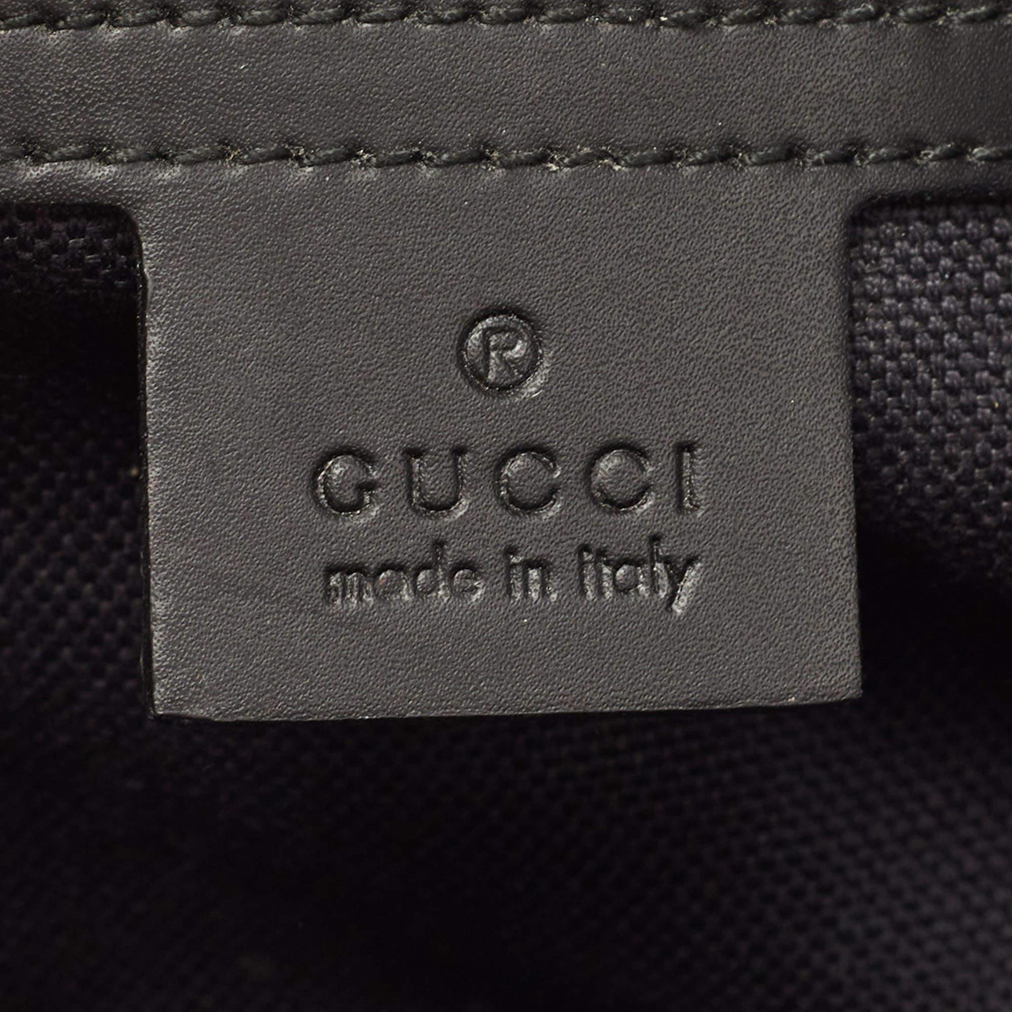 Gucci Black/Grey GG Supreme Canvas Wristlet Pouch 6