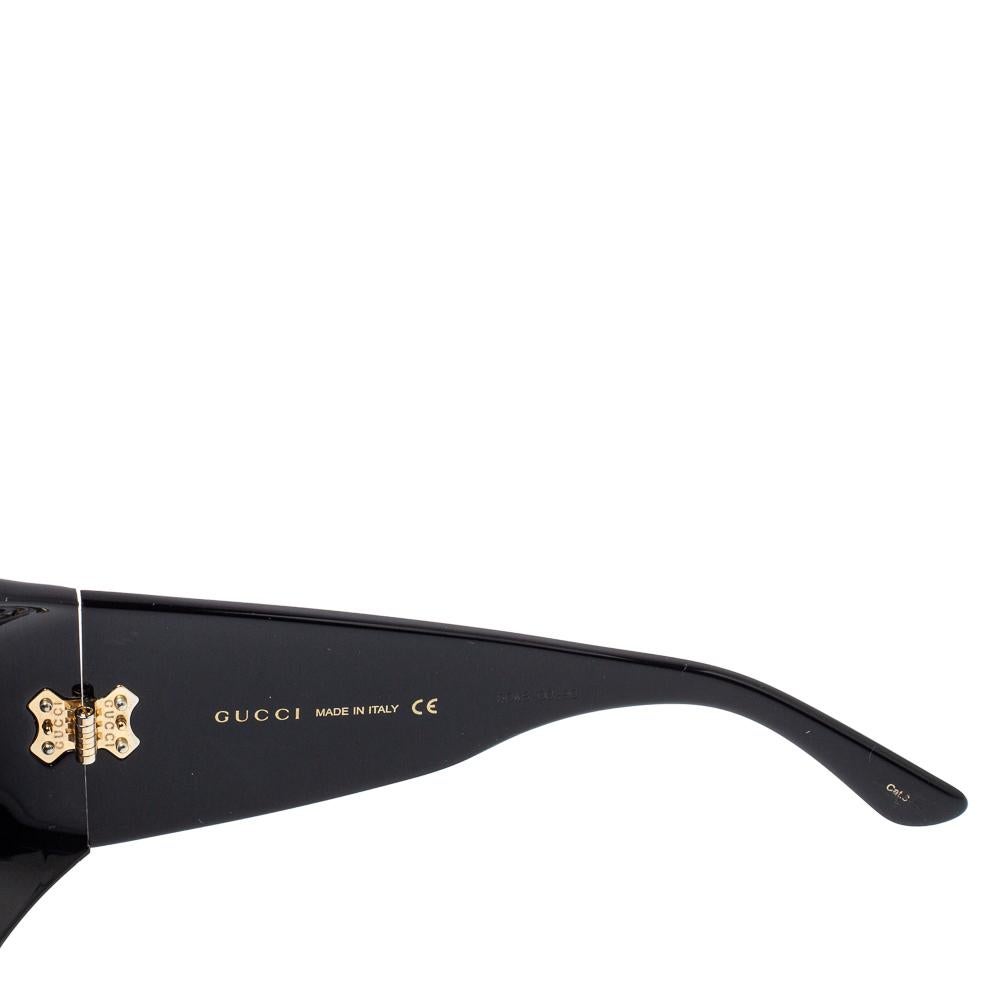 Gucci Black/ Grey GG0779S Oversized Round Acetate Sunglasses In Good Condition In Dubai, Al Qouz 2