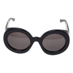 Gucci Black/ Grey GG0779S Oversized Round Acetate Sunglasses