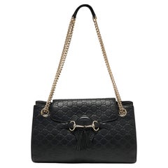 Gucci Black Guccisima Leather Emily Shoulder Bag