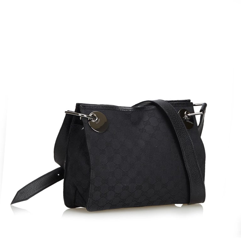 gucci canvas crossbody bag black