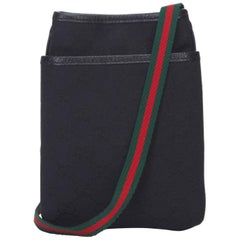 Used Gucci Black Guccissima Jacquard Crossbody Bag