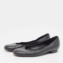 Gucci Black Guccissima Leather Ballet Flats Size 34.5