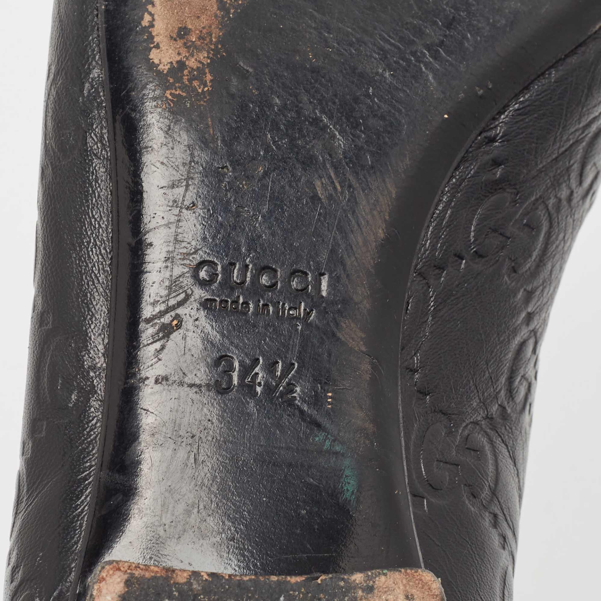 Ballerines Gucci noires Guccissima en cuir Taille 34.5 en vente 3